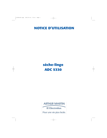 Manuel du propriétaire | ARTHUR MARTIN ADC 5330 & ADC5330 Manuel utilisateur | Fixfr