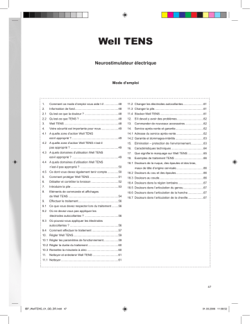 Manuel du propriétaire | IBP WELL TENS Manuel utilisateur | Fixfr