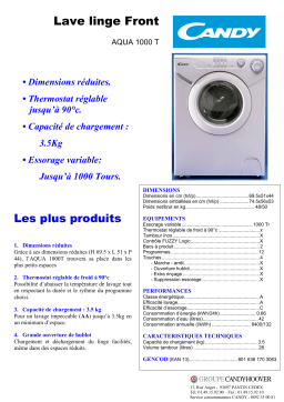 Candy AQUA 1000 T Manuel utilisateur