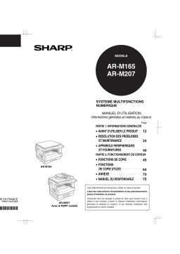 Sharp AR-M165/207 Manuel utilisateur