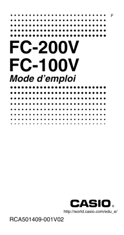 Manuel du propriétaire | Casio FC 100V Manuel utilisateur | Fixfr