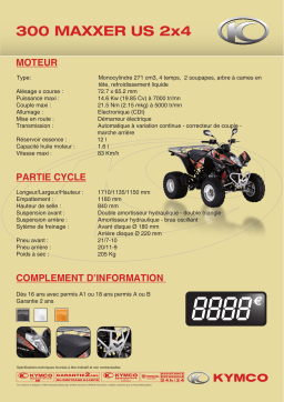 KYMCO 300 MAXXER US 2X4 Manuel utilisateur