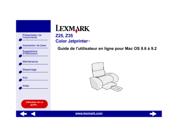 Manuel du propriétaire | Lexmark Z35 Manuel utilisateur | Fixfr