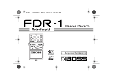 Manuel du propriétaire | Roland FDR-1 Manuel utilisateur | Fixfr