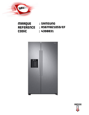 Manuel du propriétaire | Samsung RS67N8210S9RS67N8210WWRS67N8210S9/EF Manuel utilisateur | Fixfr