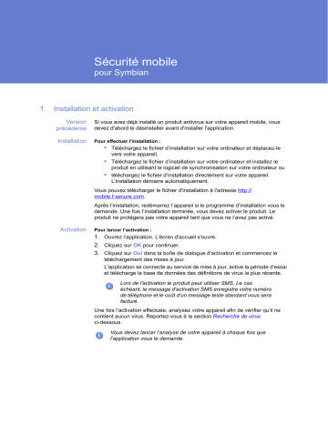 Manuel du propriétaire | F-SECURE MOBILE SECURITY 3.1 FOR SYMBIAN Manuel utilisateur | Fixfr