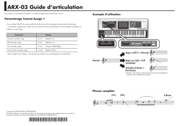 Manuel du propriétaire | Roland ARX-03 Manuel utilisateur | Fixfr