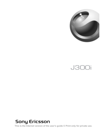 Manuel du propriétaire | Sony Ericsson J300i Manuel utilisateur | Fixfr