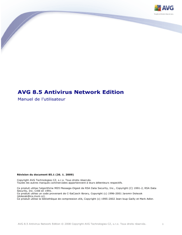 Manuel du propriétaire | AVG AVG 8.5 ANTIVIRUS NETWORK EDITION Manuel utilisateur | Fixfr