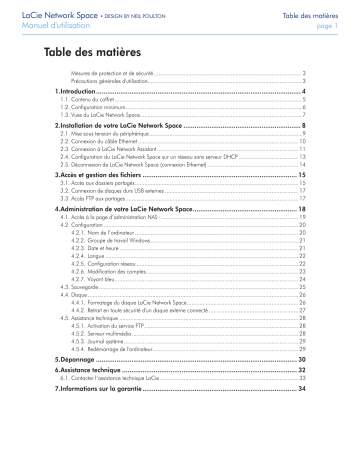 Manuel du propriétaire | LaCie Network Space Manuel utilisateur | Fixfr
