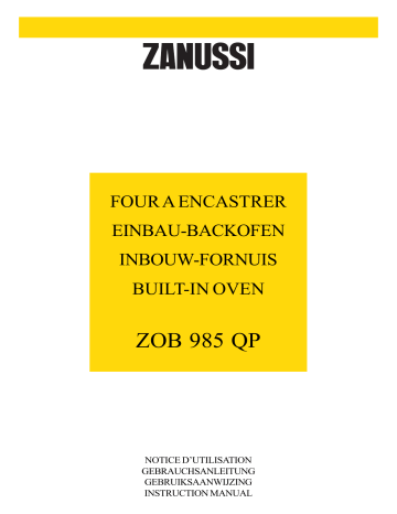 Manuel du propriétaire | Zanussi ZOB985QPX Manuel utilisateur | Fixfr