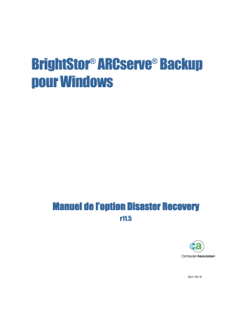 Manuel du propriétaire | Iomega BRIGHTSTOR ARCSERVE BACKUP Manuel utilisateur | Fixfr