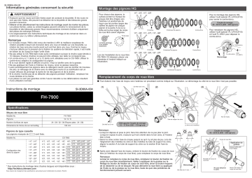 Manuel du propriétaire | Shimano FH-7900 Manuel utilisateur | Fixfr