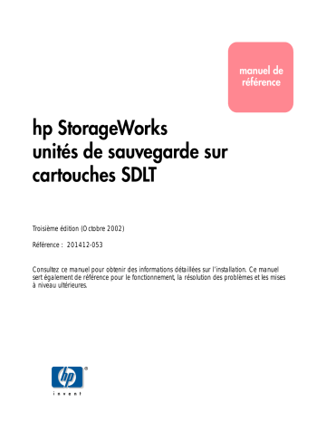 Manuel du propriétaire | HP STORAGEWORKS SDLT 220 TAPE DRIVE Manuel utilisateur | Fixfr