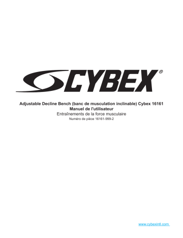 Manuel du propriétaire | Cybex International 16161 ADJUSTABLE DECLINE BENCH Manuel utilisateur | Fixfr