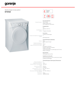 Gorenje D72122 Manuel utilisateur