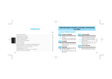 Manuel du propriétaire | Seiko H024 Manuel utilisateur | Fixfr