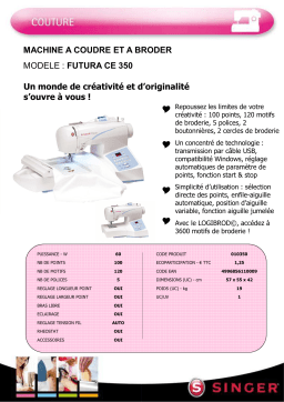 SINGER Futura CE 350 Manuel utilisateur