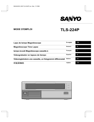 Manuel du propriétaire | Sanyo TLS-224P Manuel utilisateur | Fixfr