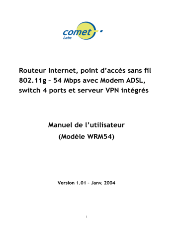 Manuel du propriétaire | Comet Labs WRM54 Manuel utilisateur | Fixfr