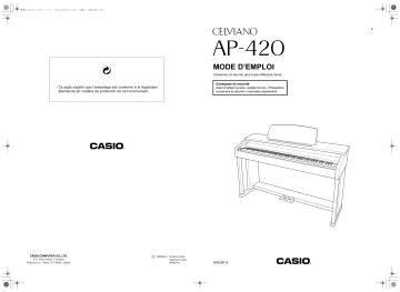 Manuel du propriétaire | Casio CELVIANO AP 420 Manuel utilisateur | Fixfr