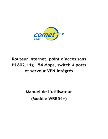 Manuel du propriétaire | Comet Labs WRB54+ Manuel utilisateur | Fixfr