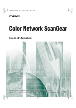 Canon COLOR NETWORK SCANGEAR Manuel utilisateur