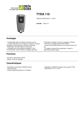 DELTA DORE TYXIA 110 Manuel utilisateur