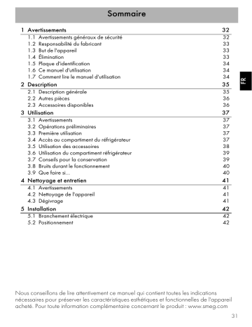Manuel du propriétaire | Smeg 500G Manuel utilisateur | Fixfr