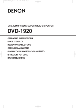 Denon DVD-1920 Manuel utilisateur