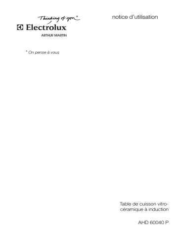 Manuel du propriétaire | ARTHUR MARTIN ADH 60040 P Manuel utilisateur | Fixfr