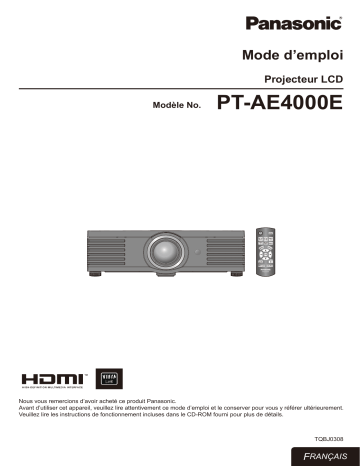 Manuel du propriétaire | Panasonic PTAE4000 Manuel utilisateur | Fixfr