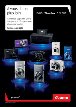 Canon COMPACT CAMERAS AND COMPACT PHOTO PRINTERS RANGE - SPRING / SUMMER 2013 Manuel utilisateur