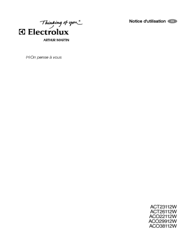 Manuel du propriétaire | ARTHUR MARTIN ACO38112W Manuel utilisateur | Fixfr