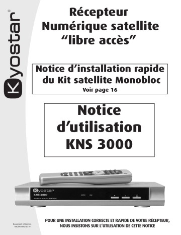 Manuel du propriétaire | KYOSTAR KNS 3000 Manuel utilisateur | Fixfr