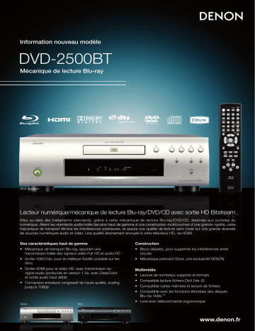 Manuel du propriétaire | Denon DVD-2500BT Manuel utilisateur | Fixfr