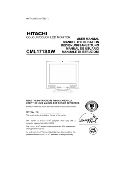 Hitachi CML171SXW Manuel utilisateur