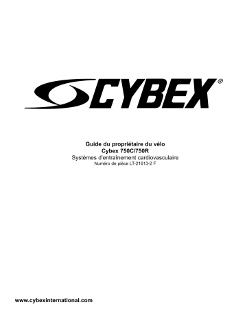 Manuel du propriétaire | Cybex International 750C-750R CYCLE Manuel utilisateur | Fixfr