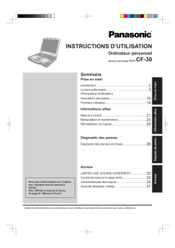 Panasonic TOUGHBOOK CF-30 Manuel utilisateur