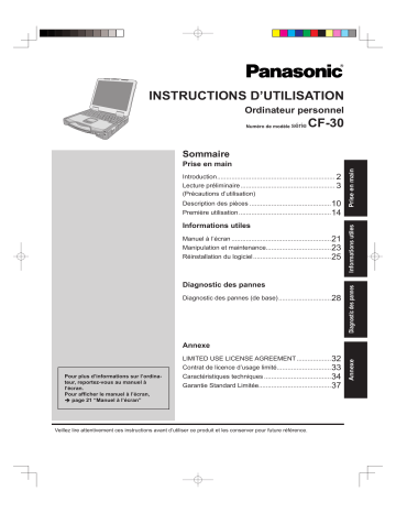 Manuel du propriétaire | Panasonic TOUGHBOOK CF-30 Manuel utilisateur | Fixfr