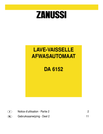 Manuel du propriétaire | Zanussi DA6152 Manuel utilisateur | Fixfr