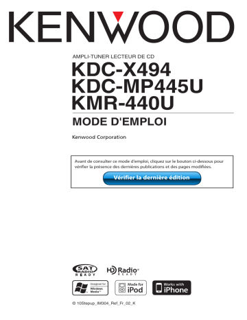 Manuel du propriétaire | Kenwood KMR-440U Manuel utilisateur | Fixfr