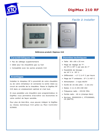 Manuel du propriétaire | X10 DIGIMAX210RX Manuel utilisateur | Fixfr