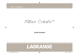 LAGRANGE PATES CREATIV Manuel utilisateur