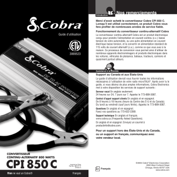 Manuel du propriétaire | Cobra CPI850C Manuel utilisateur | Fixfr