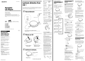 Manuel du propriétaire | Sony D-E350 Manuel utilisateur | Fixfr