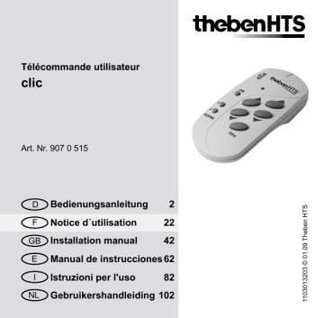Manuel du propriétaire | THEBEN Clic Manuel utilisateur | Fixfr