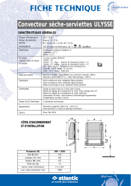 Atlantic CONVECTEUR SECHE-SERVIETTES ULYSSE Manuel utilisateur