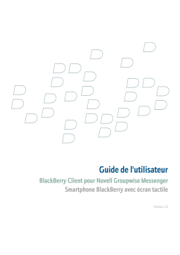 Blackberry CLIENT FOR NOVELL GROUPWISE MESSENGER Manuel utilisateur