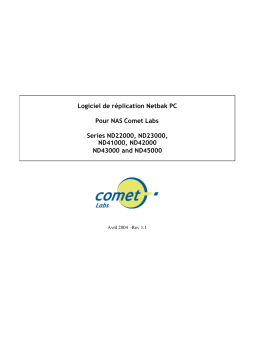 Comet Labs NETBAK REPLICATOR Manuel utilisateur